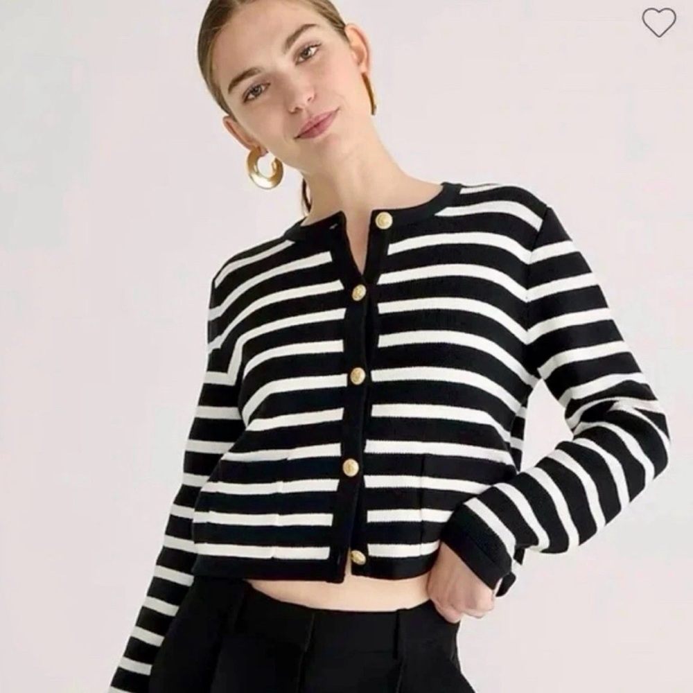 J. Crew Striped Cardigan with Buttons